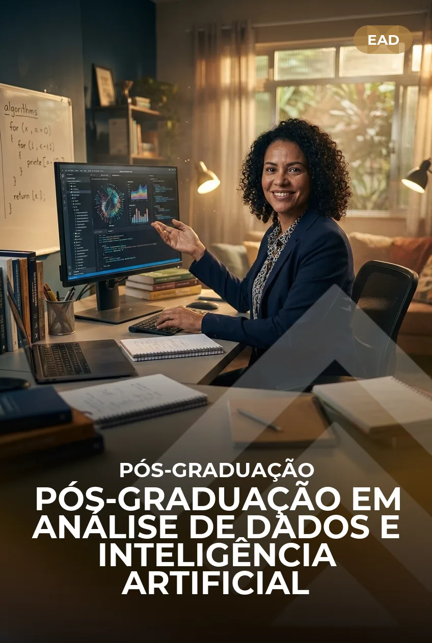 Capa do curso Pós-Graduação em Análise de Dados e Inteligência Artificial