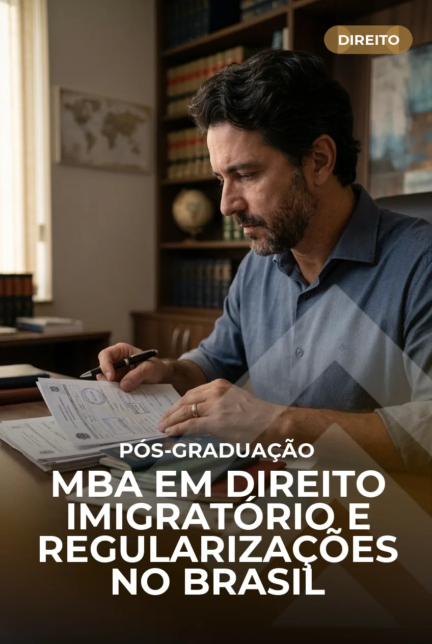 Capa do curso MBA em Direito Imigratório e Regularizações no Brasil