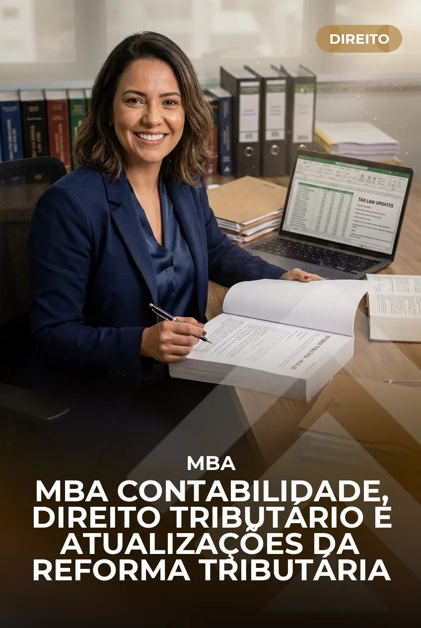 Capa do curso MBA Contabilidade, Direito Tributário e Atualizações da Reforma Tributária